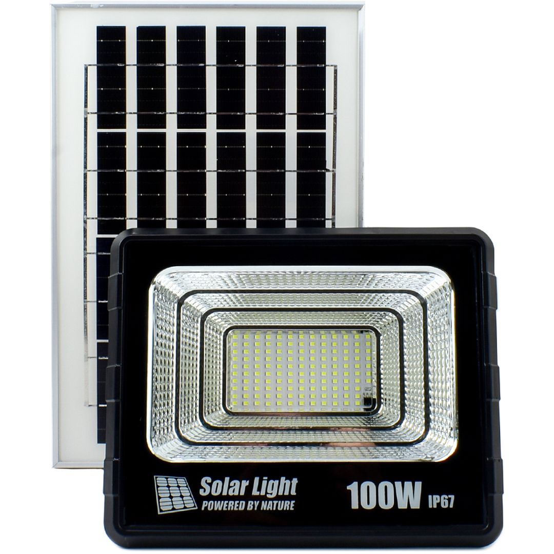 Στεγανός Ηλιακός Προβολέας LED 100W Ψυχρό Λευκό IP67 GD-100H
