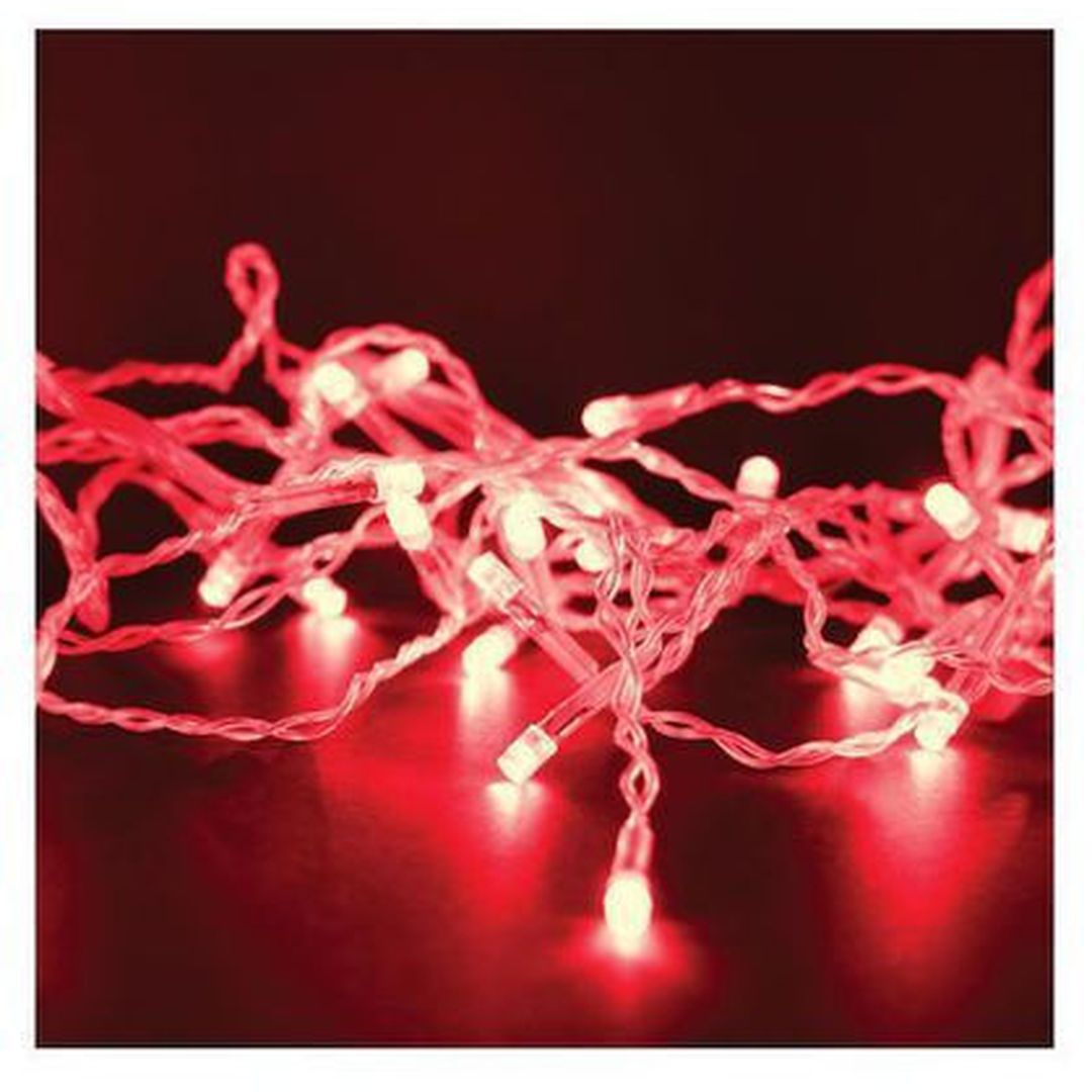 Λαμπάκια LED Κόκκινα σε Σειρά με Διαφανές Καλώδιο 100 17271-41