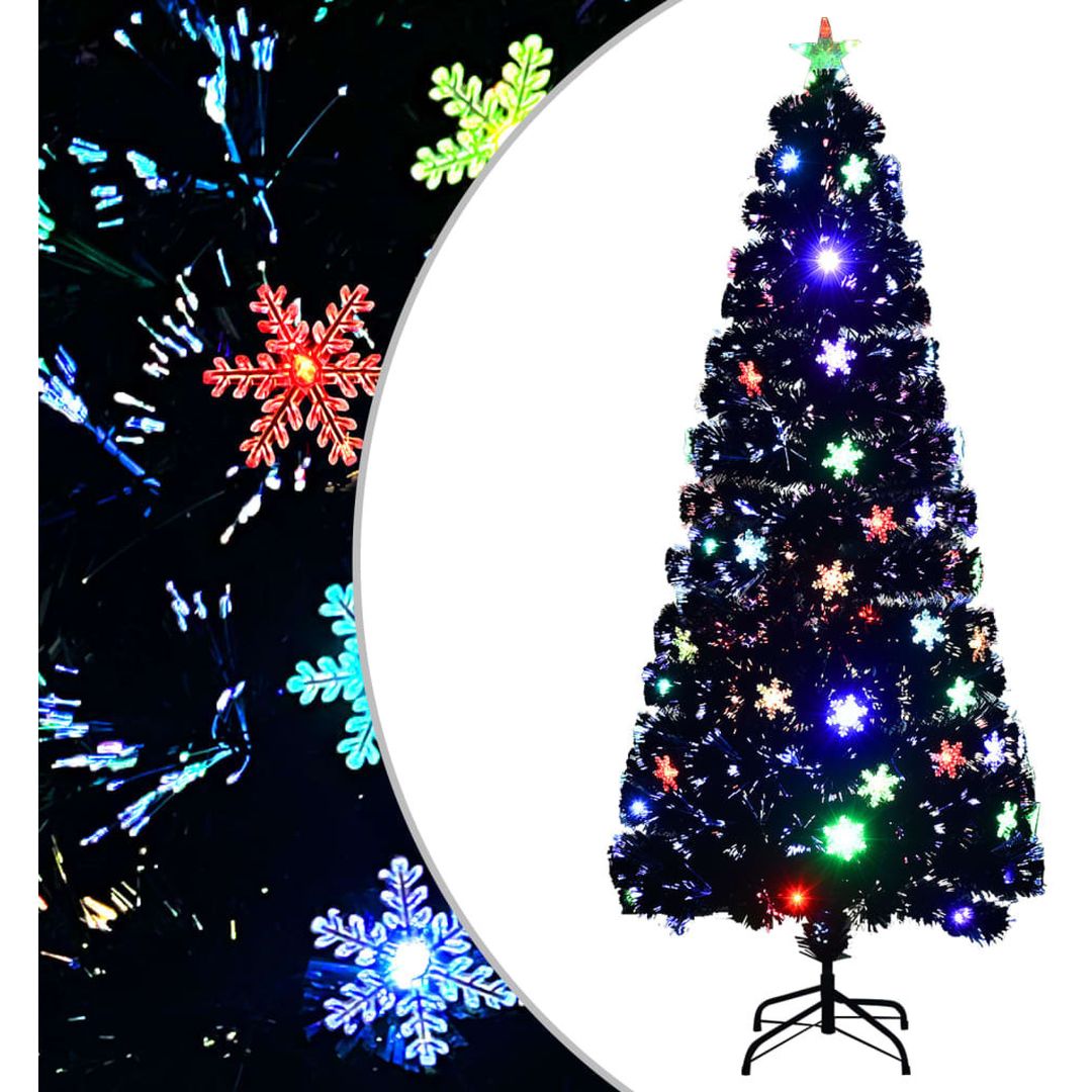 Χριστουγεννιάτικο Δέντρο Πράσινο 180εκ με Μεταλλική Βάση και Φωτισμό LED 328463