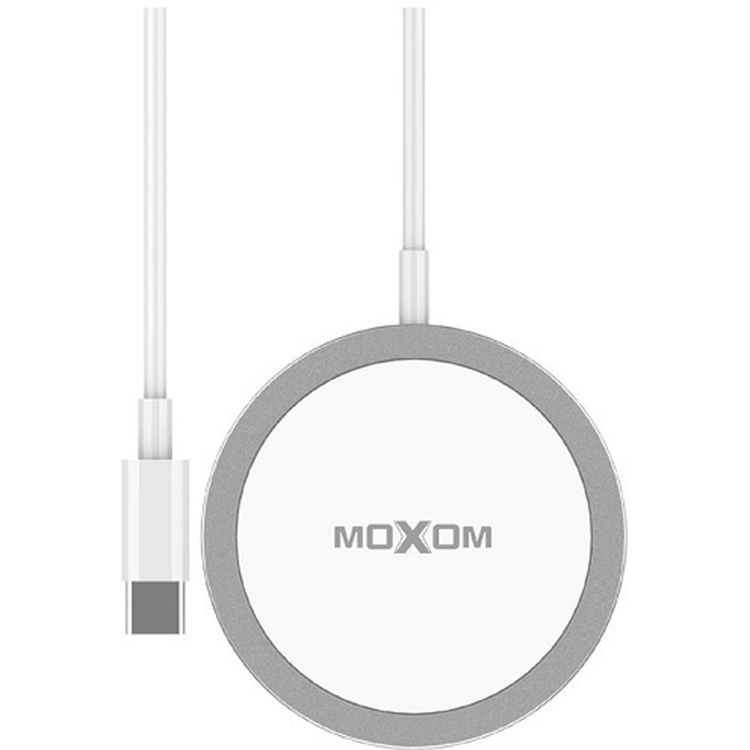 Moxom Ασύρματος Φορτιστής (Qi Pad) 15W Λευκός (MX-HC61WL)