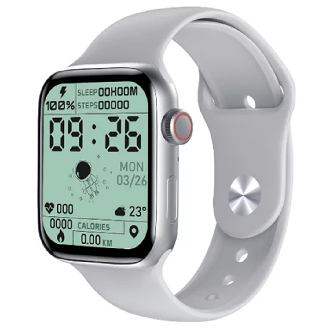 Smartwatch 44mm με παλμογράφο HW22 σε ασημί χρώμα