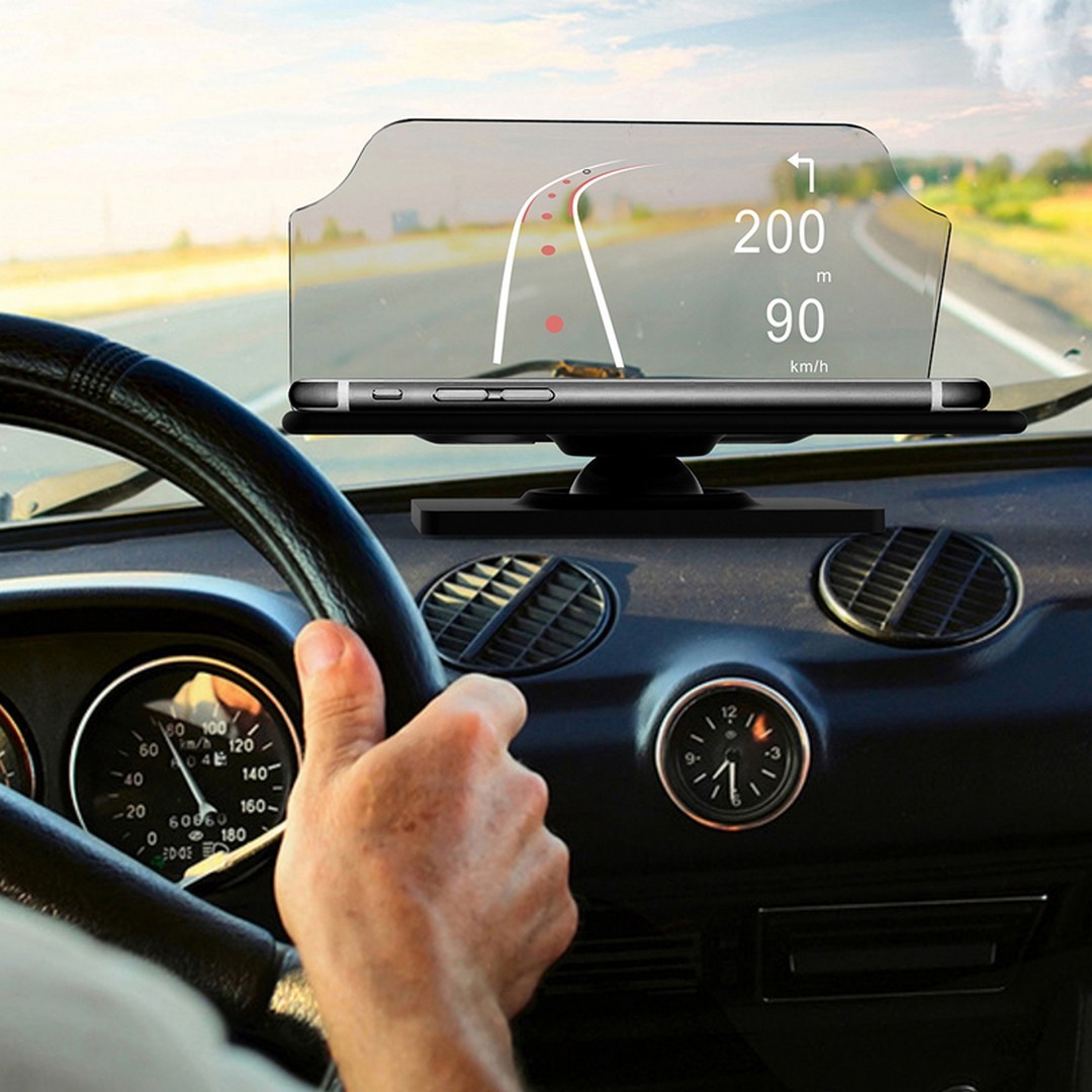 Βάση κινητού/GPS για το ταμπλό του αυτοκινήτου με αντανάκλαση οθόνης 1 + 1 Δώρο