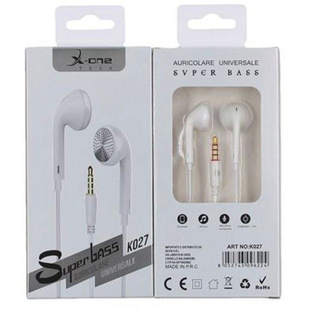 X-One K027 In-ear Handsfree με Βύσμα 3.5mm Λευκό