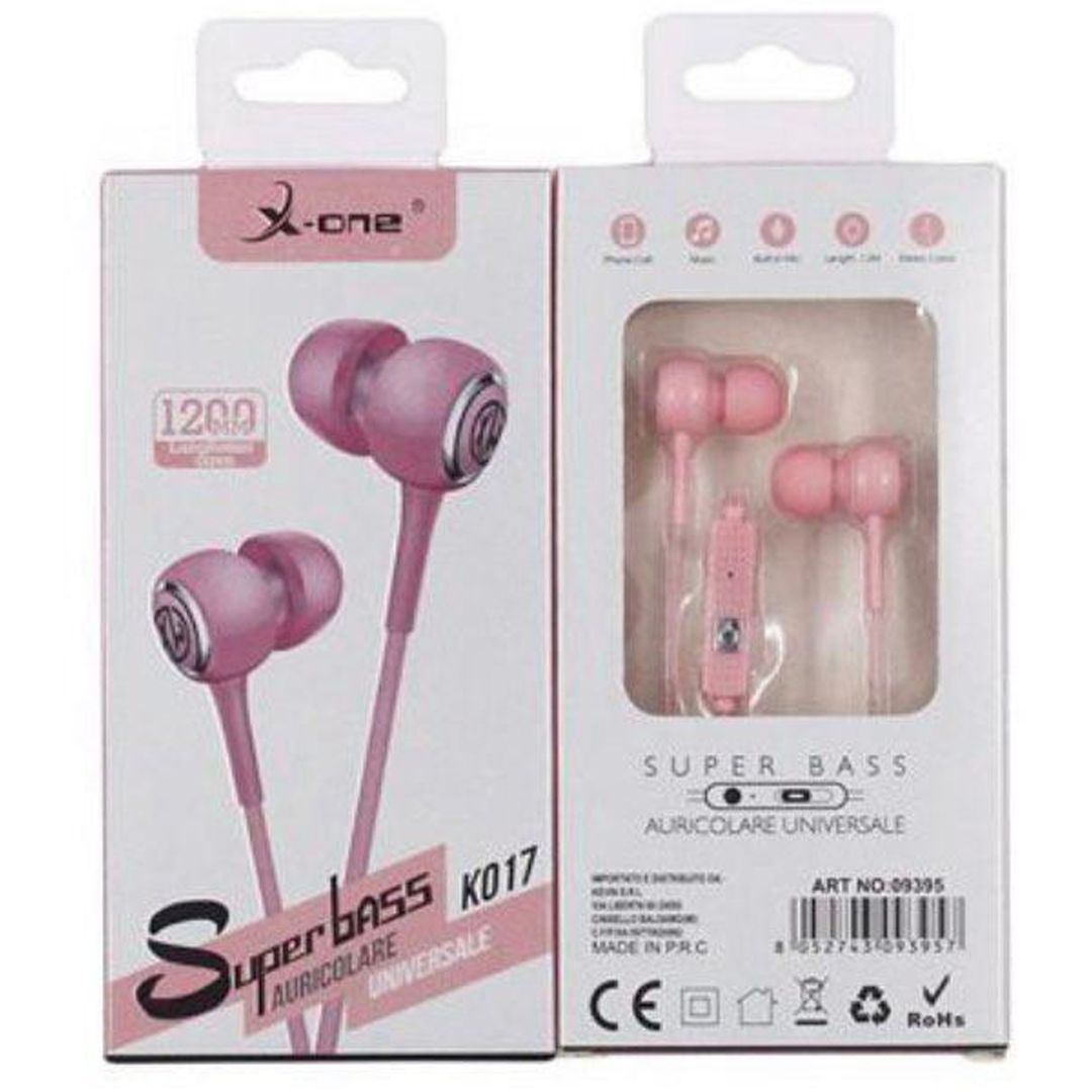 X-One K017 In-ear Handsfree με Βύσμα 3.5mm Ροζ