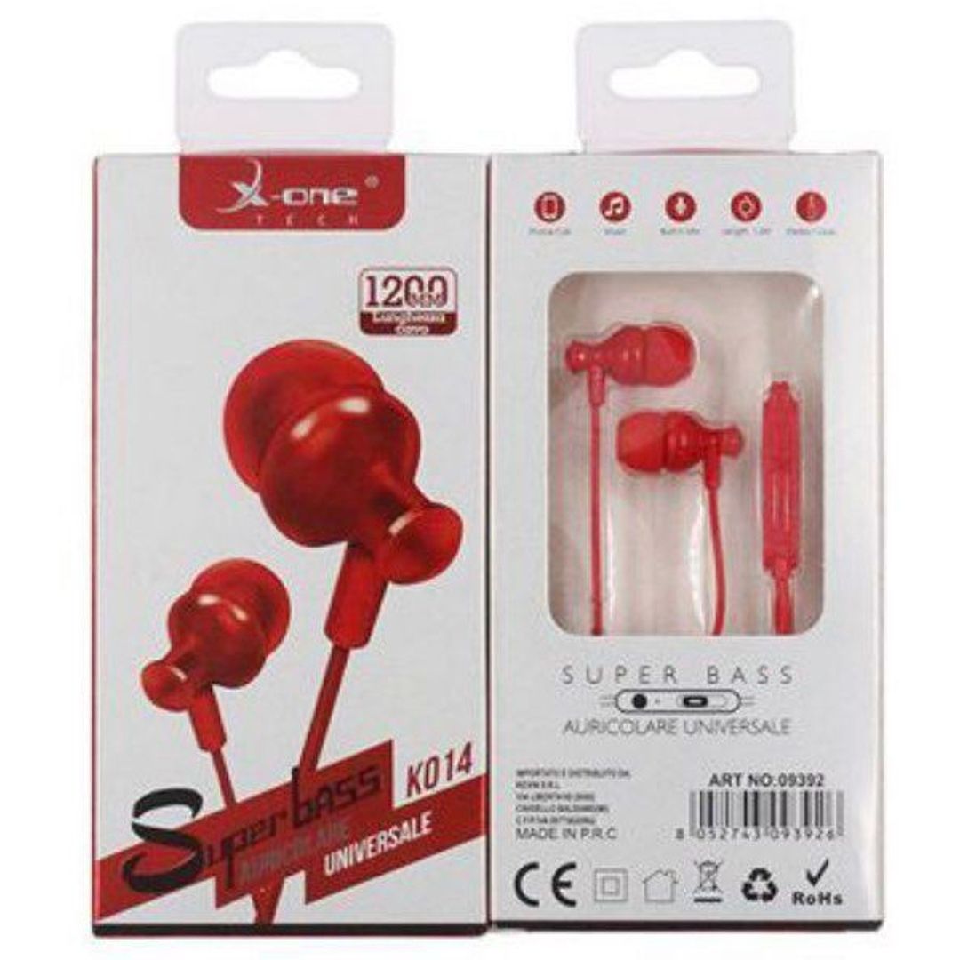 X-One K014 In-ear Handsfree με Βύσμα 3.5mm Κόκκινο