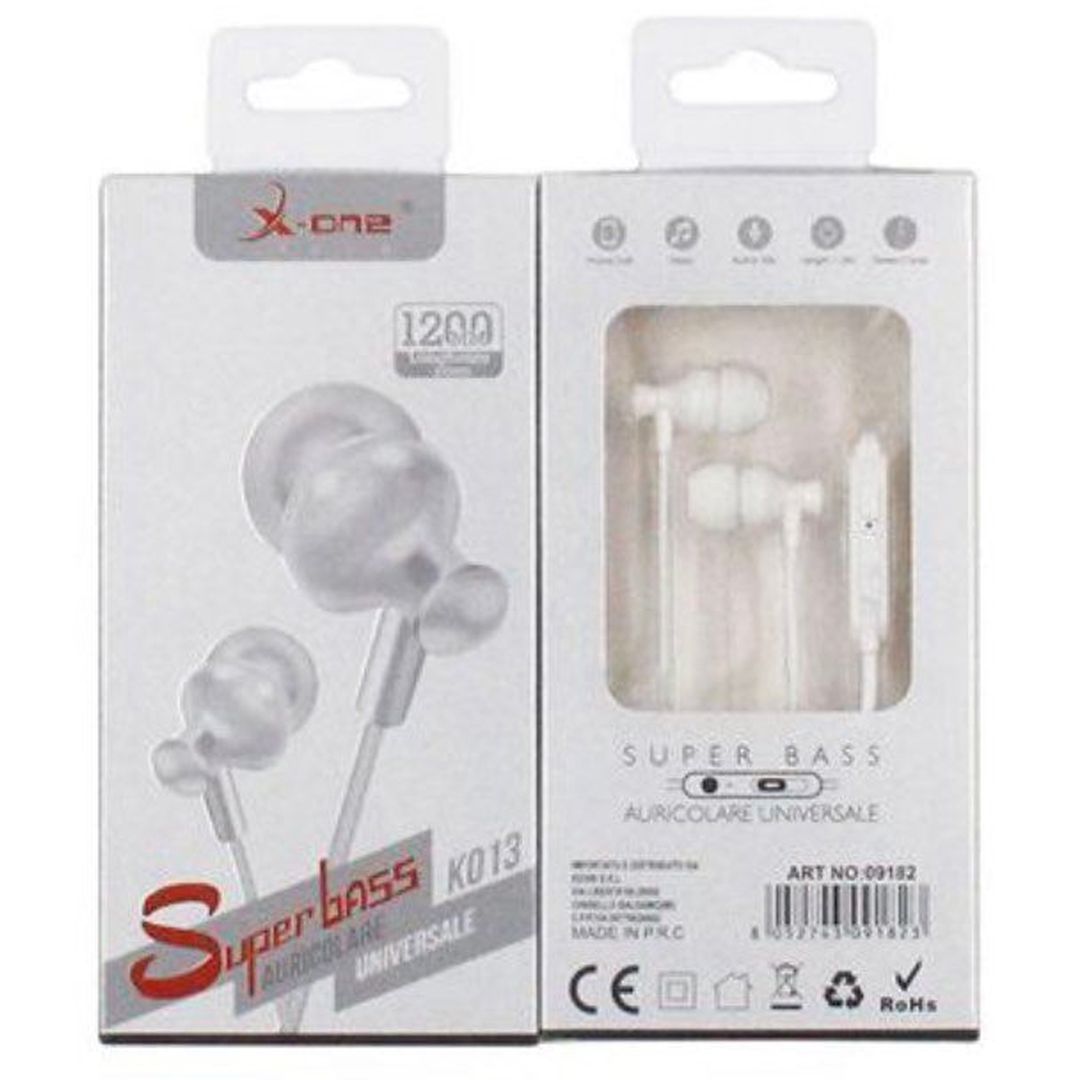 X-One K013 In-ear Handsfree με Βύσμα 3.5mm Λευκό
