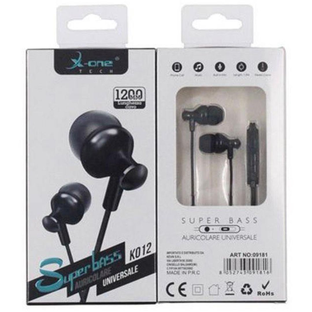 X One K012 In-ear Handsfree με Βύσμα 3.5mm Μαύρο
