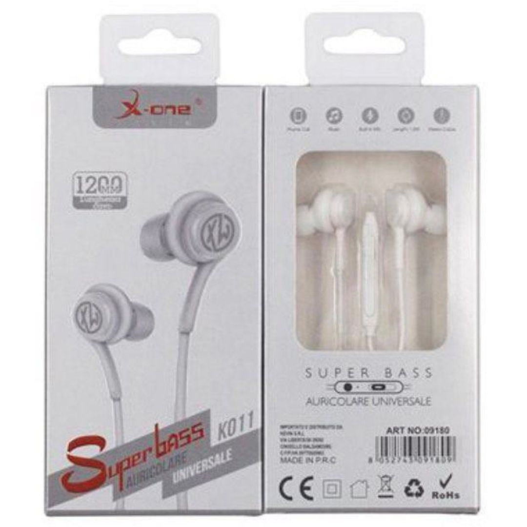 X-One K011 In-ear Handsfree με Βύσμα 3.5mm Λευκό