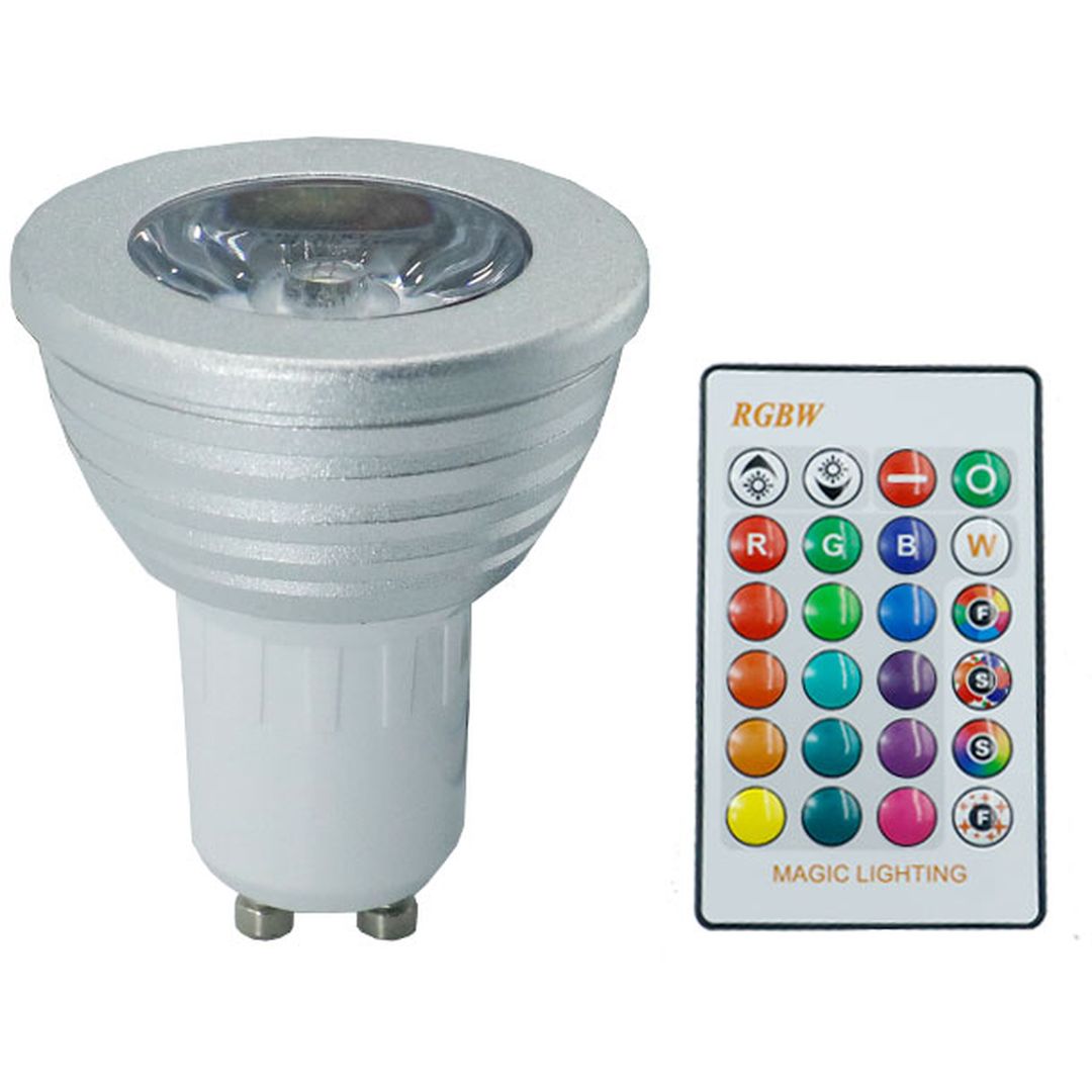 Λάμπα LED για Ντουί GU10 RGBW 3W 240LM με Τηλεκοντρόλ RZ-0134 Λευκή