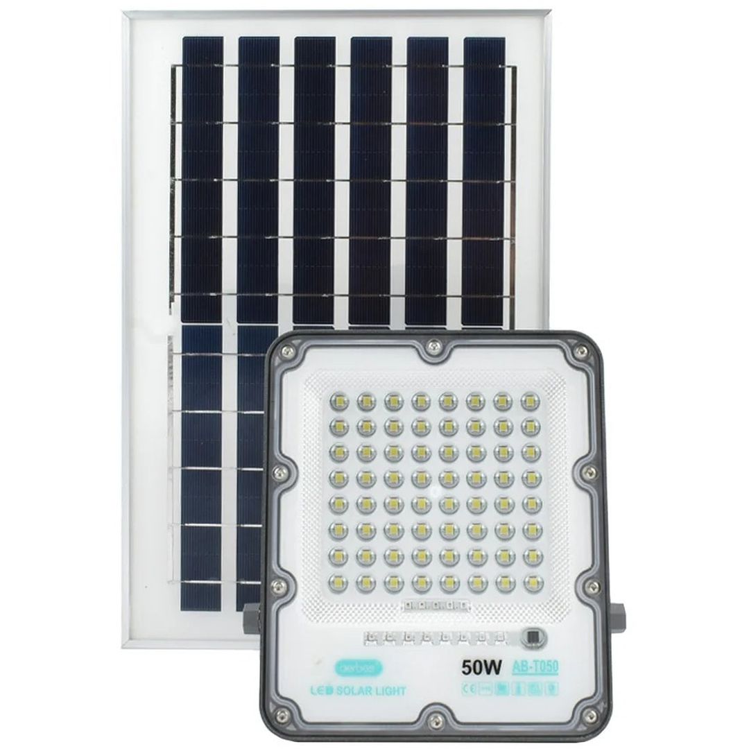 Στεγανός Ηλιακός Προβολέας LED 50W με Τηλεχειριστήριο IP66 AB-T050