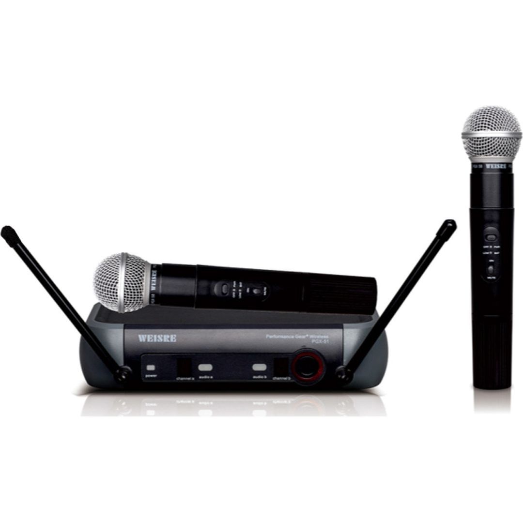 Σύστημα Karaoke με 2 Ασύρματα Μικρόφωνα PGX51 Μαύρο Χρώμα
