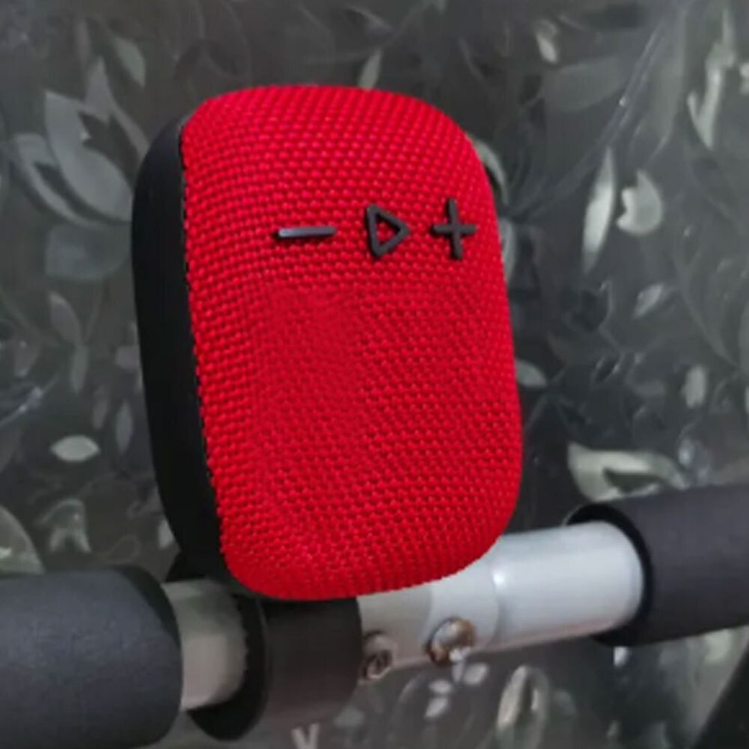 Mini Φορητό Ασύρματο Ηχείο Bluetooth – USB – TF – FM 5W με Κλιπ και Αντάπτορα για Τοποθέτηση σε Τιμόνι Ποδηλάτου WIND3 Μαύρο-Κόκκινο