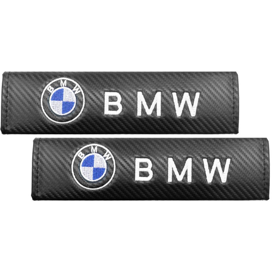 Σετ Μαξιλαράκια Ζώνης BMW Carbon 2τμχ σε Μαύρο Χρώμα