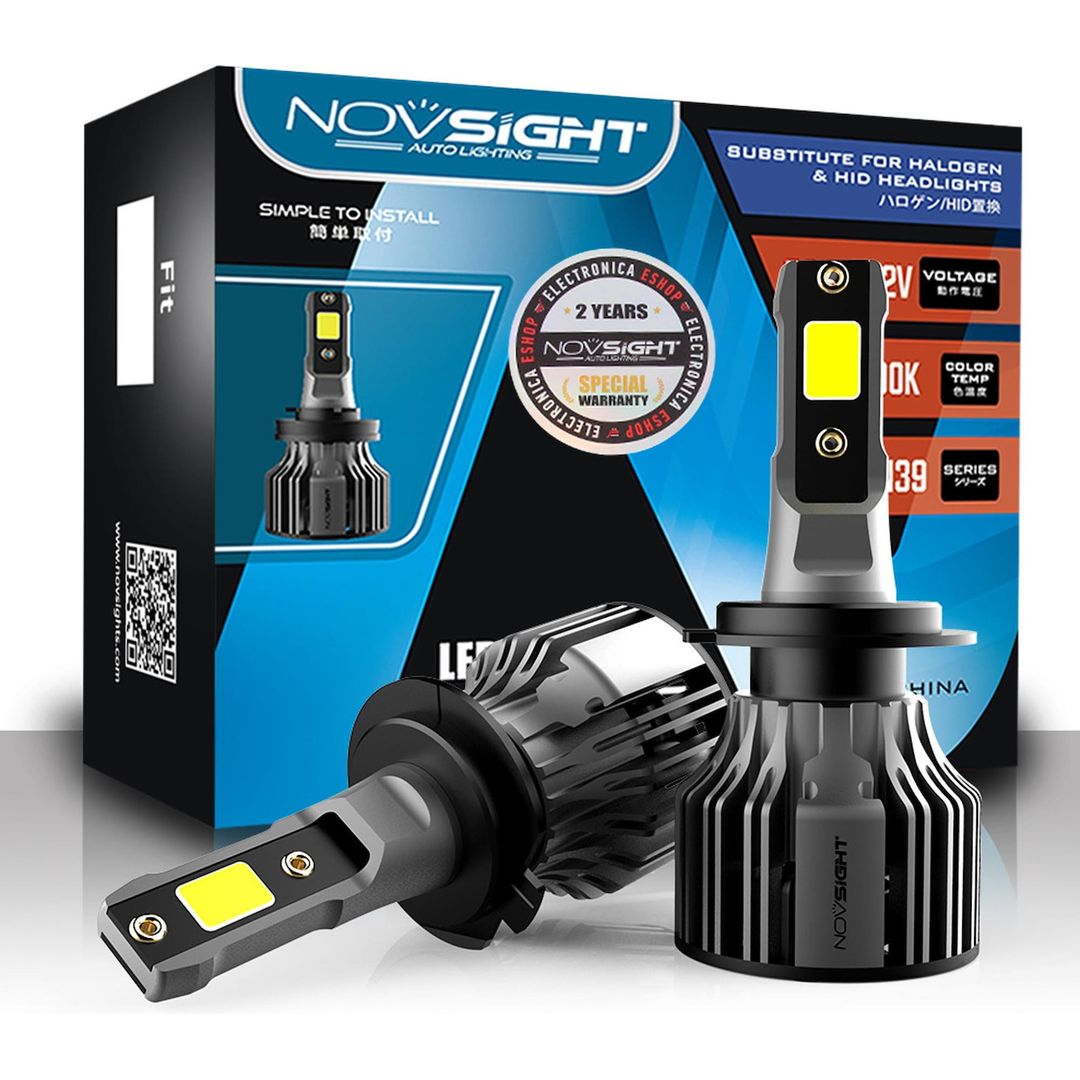 NovSight Λάμπες Αυτοκινήτου N39 H7 LED 6000K Ψυχρό Λευκό 12V 72W 2τμχ A500-N39-H7