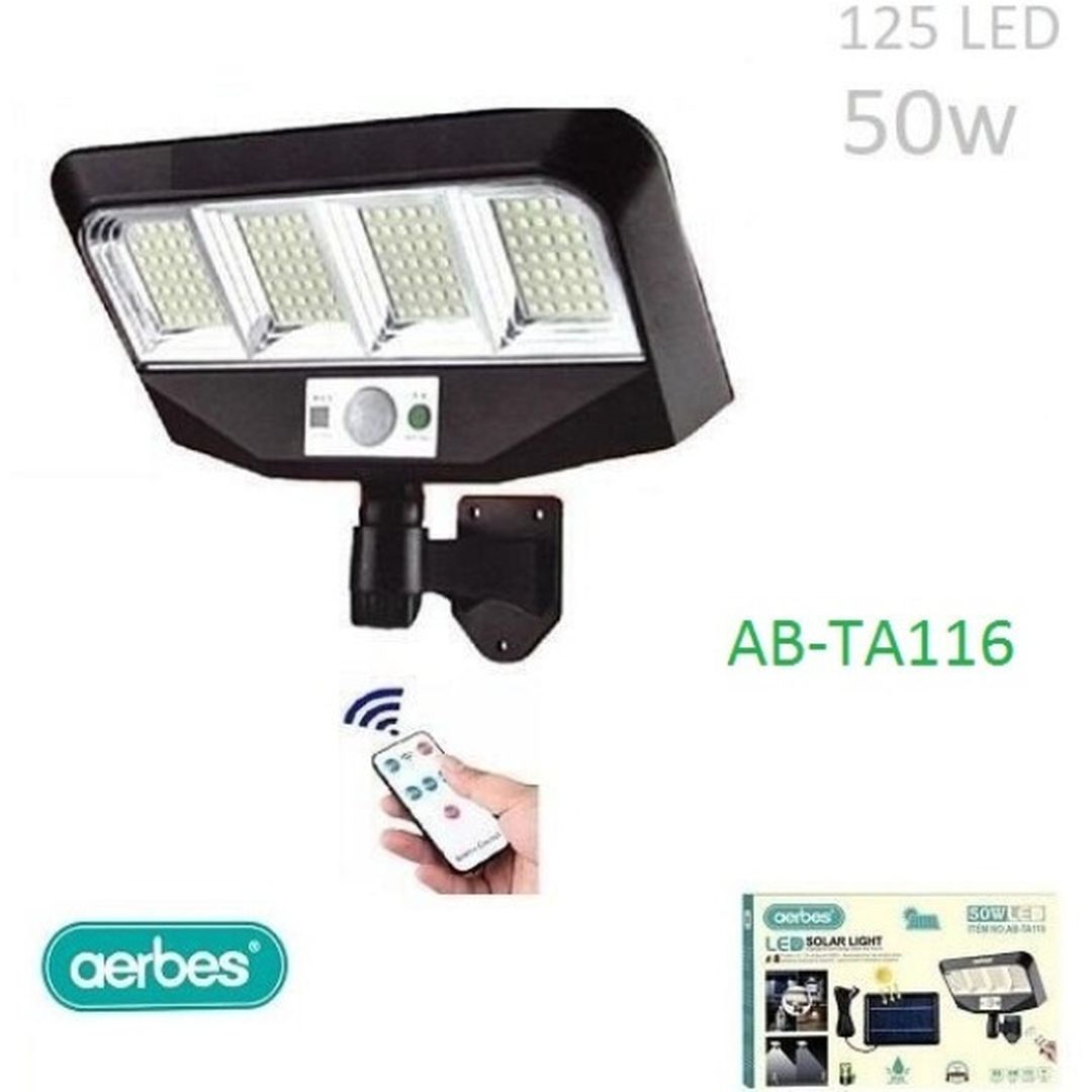 AB-TA116 Ηλιακός Προβολέας LED 50W με Αισθητήρα Κίνησης και Τηλεχειριστήριο 81009JHU50BK