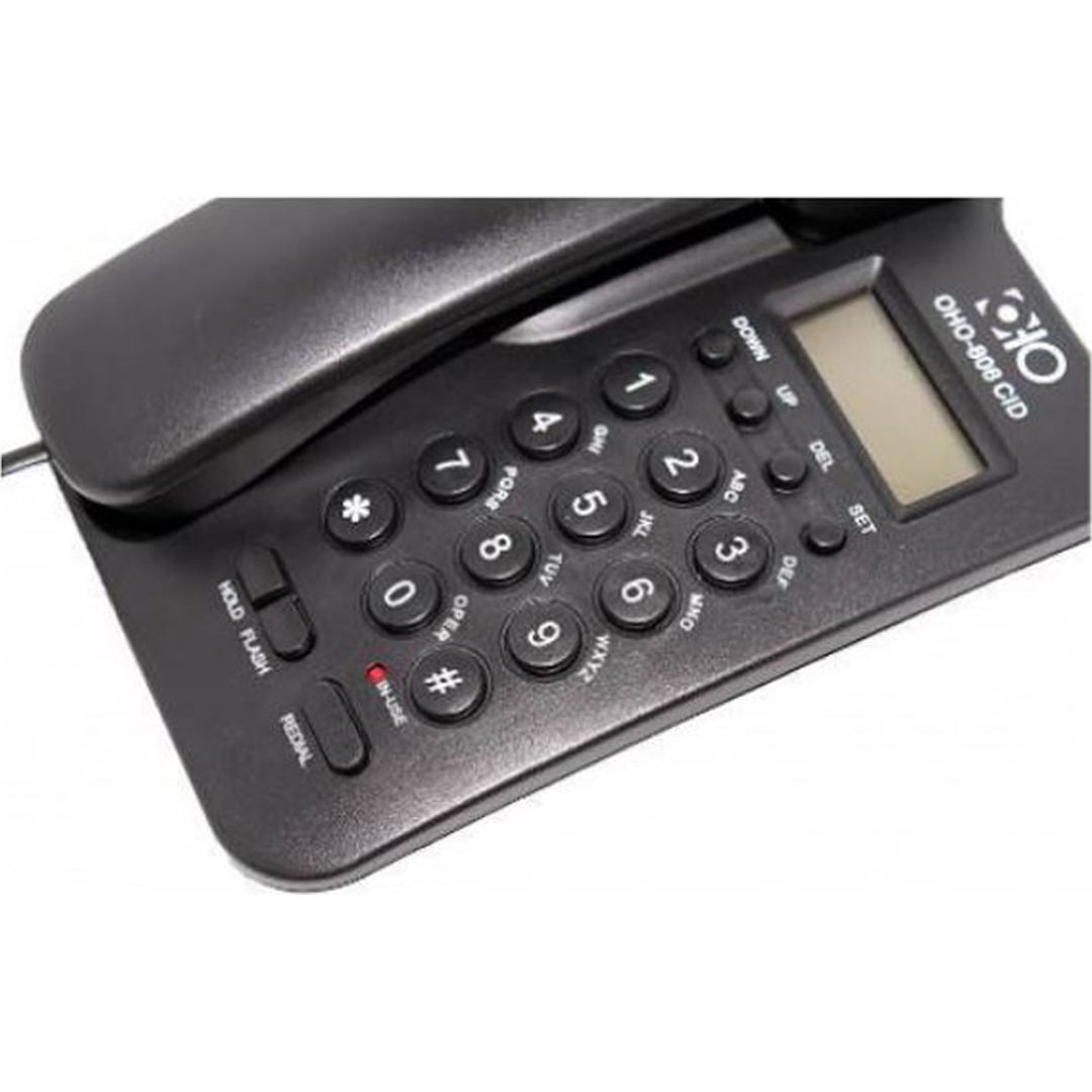 OHO-808 Ενσύρματο Τηλέφωνο Γραφείου για Ηλικιωμένους Μαύρο