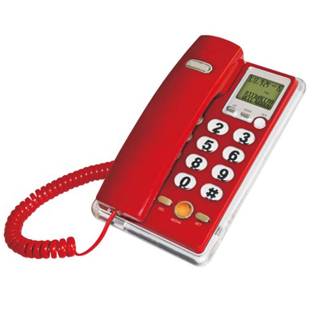 OHO-208CID Ενσύρματο Τηλέφωνο Γραφείου Κόκκινο