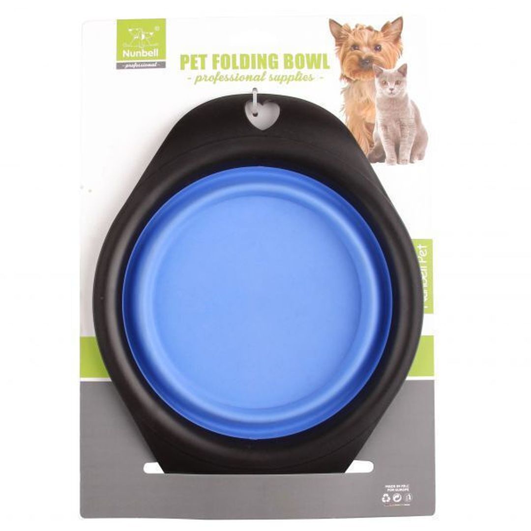 Nunbell Pet Μπολ Φαγητού & Νερού για Σκύλο Πτυσσόμενο σε Μπλε χρώμα 15.5cm 33884