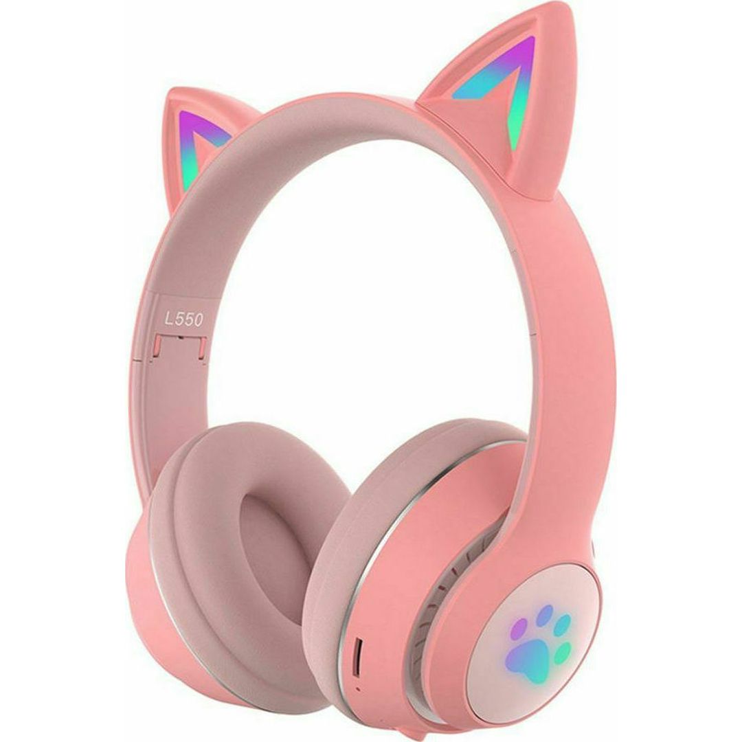 L550 Ασύρματα Bluetooth Over Ear Ακουστικά με 9 ώρες Λειτουργίας Ροζ