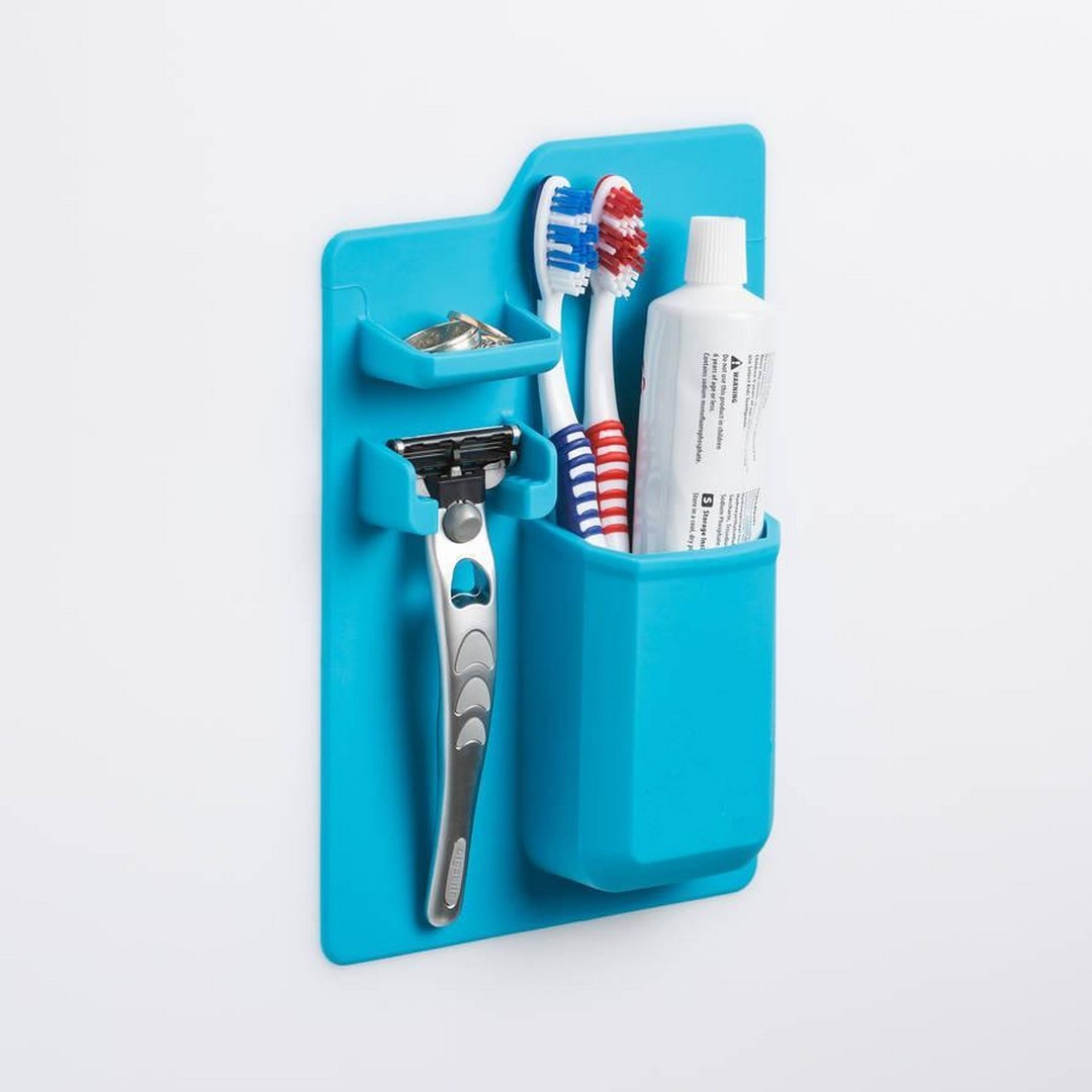 Θήκη σιλικόνης Organizer μπάνιου - Mighty toothbrush holder