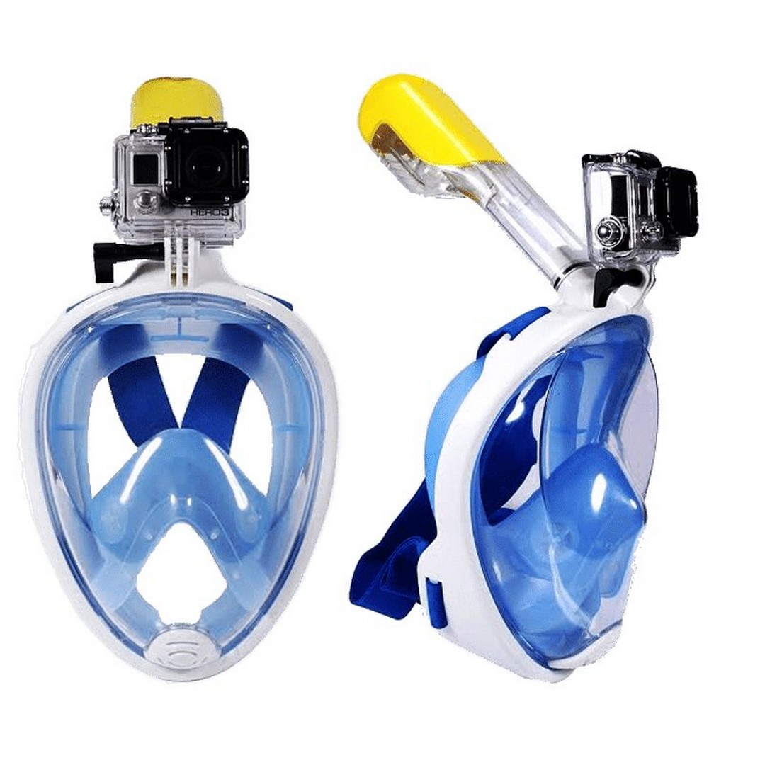 Μάσκα θαλάσσης full face με αναπνευστήρα και βάση για Action Camera