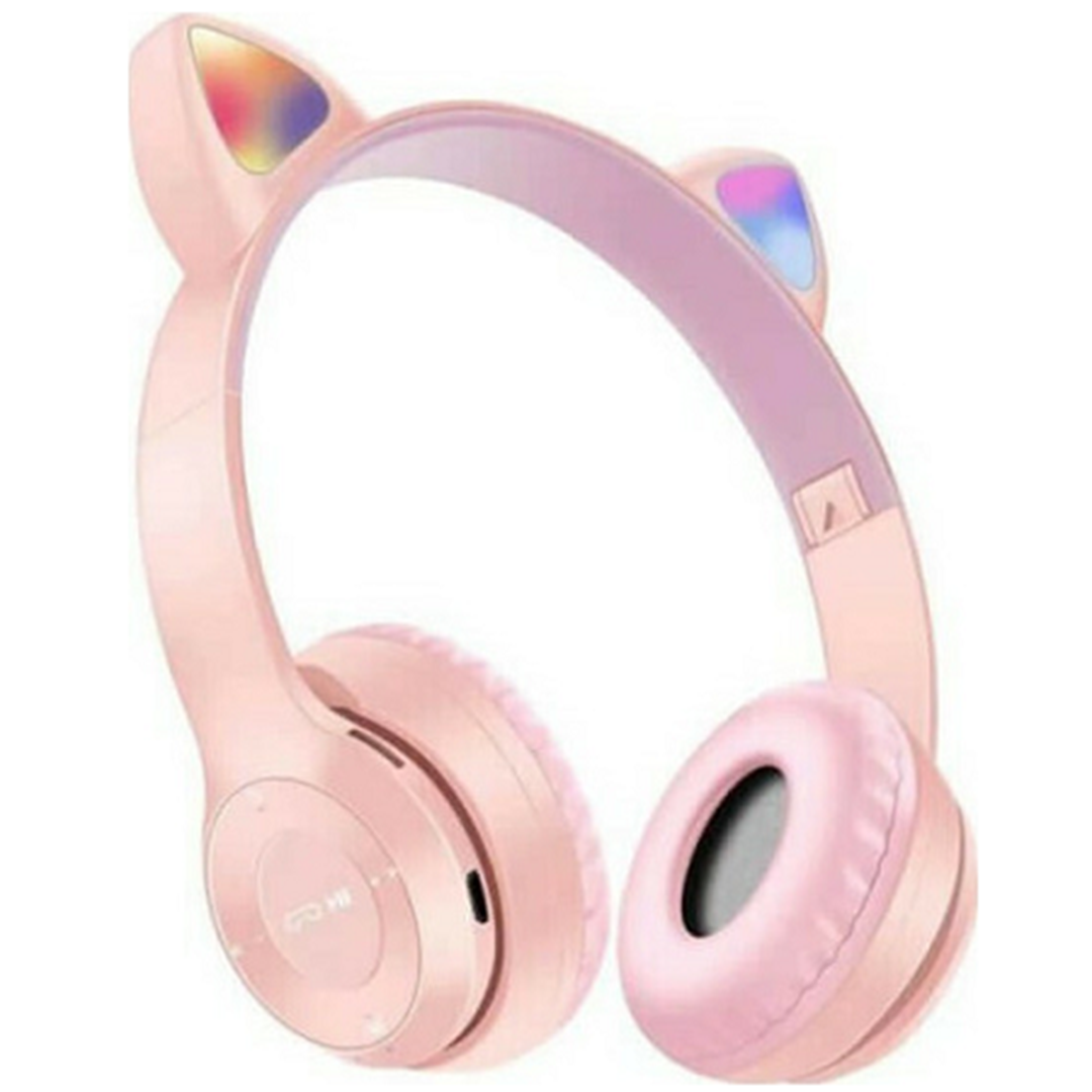 Ασύρματα,ενσύρματα on ear ακουστικά Andowl Q-EM51 σε ροζ χρώμα