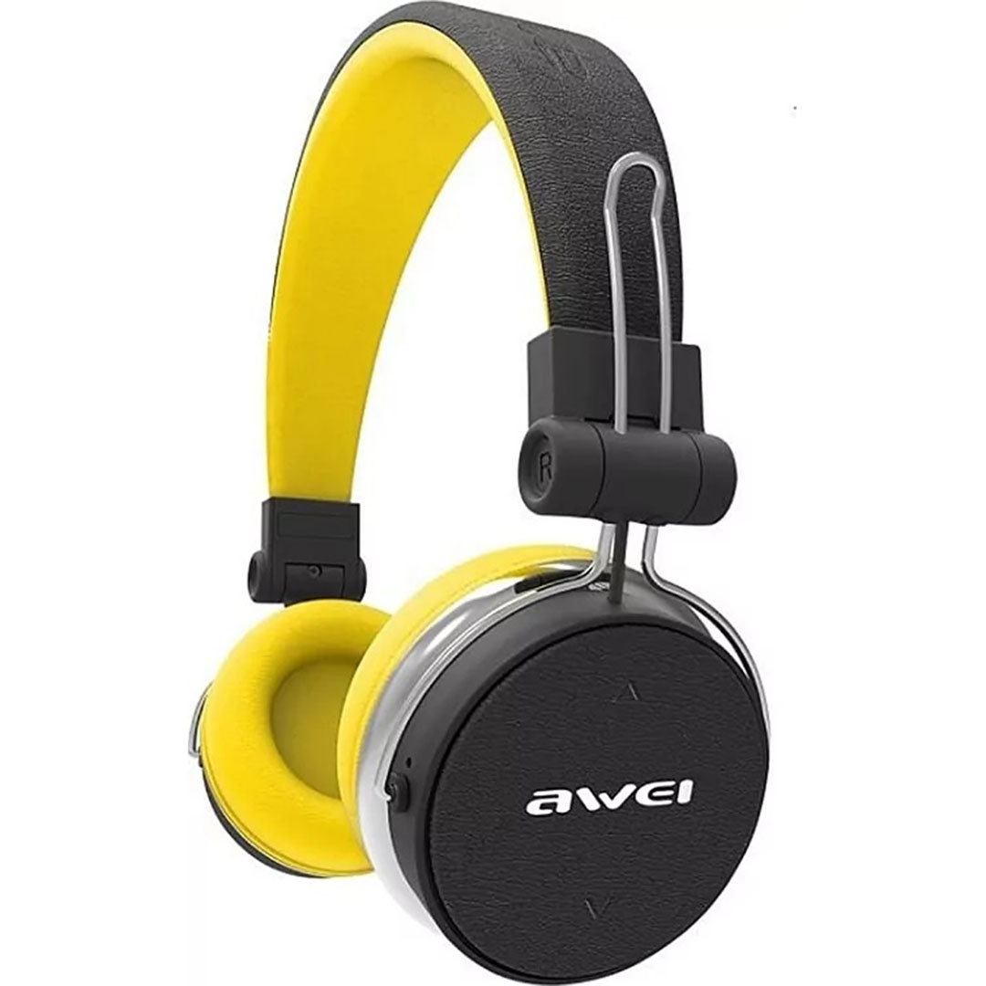 Ασύρματα/ενσύρματα ακουστικά bluetooth over ear stereo Awei A700BL κίτρινα