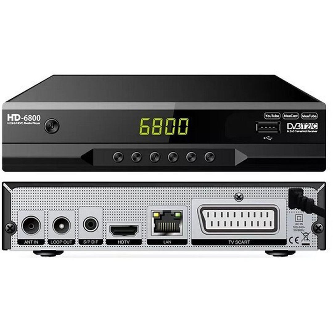 HD-6800 Ψηφιακός Δέκτης Mpeg-4 HD (720p) με Λειτουργία PVR (Εγγραφή σε USB) Σύνδεσεις SCART / HDMI