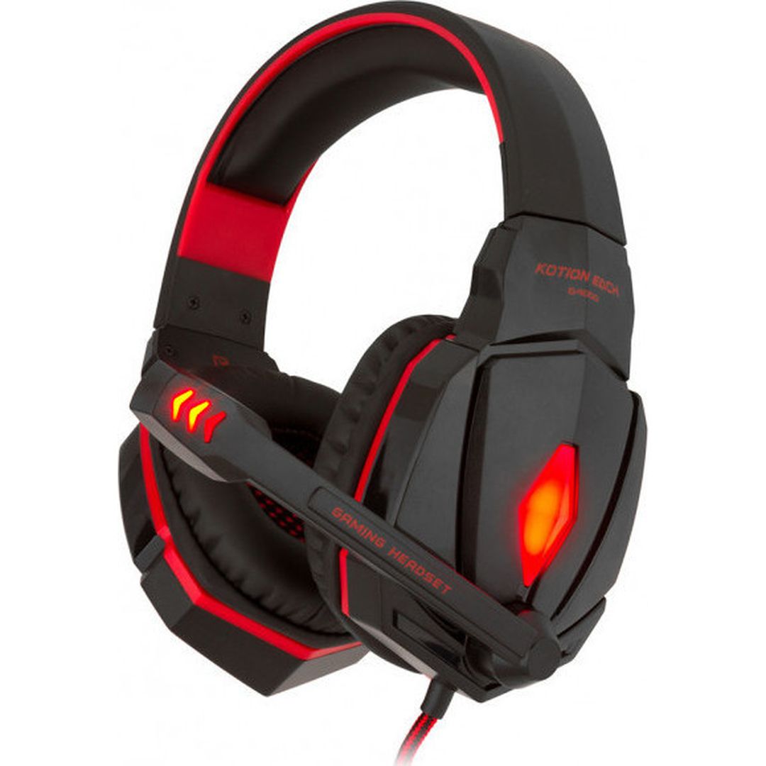Kotion Each G4000 Over Ear Gaming Headset με σύνδεση USB / 3.5mm Κόκκινο
