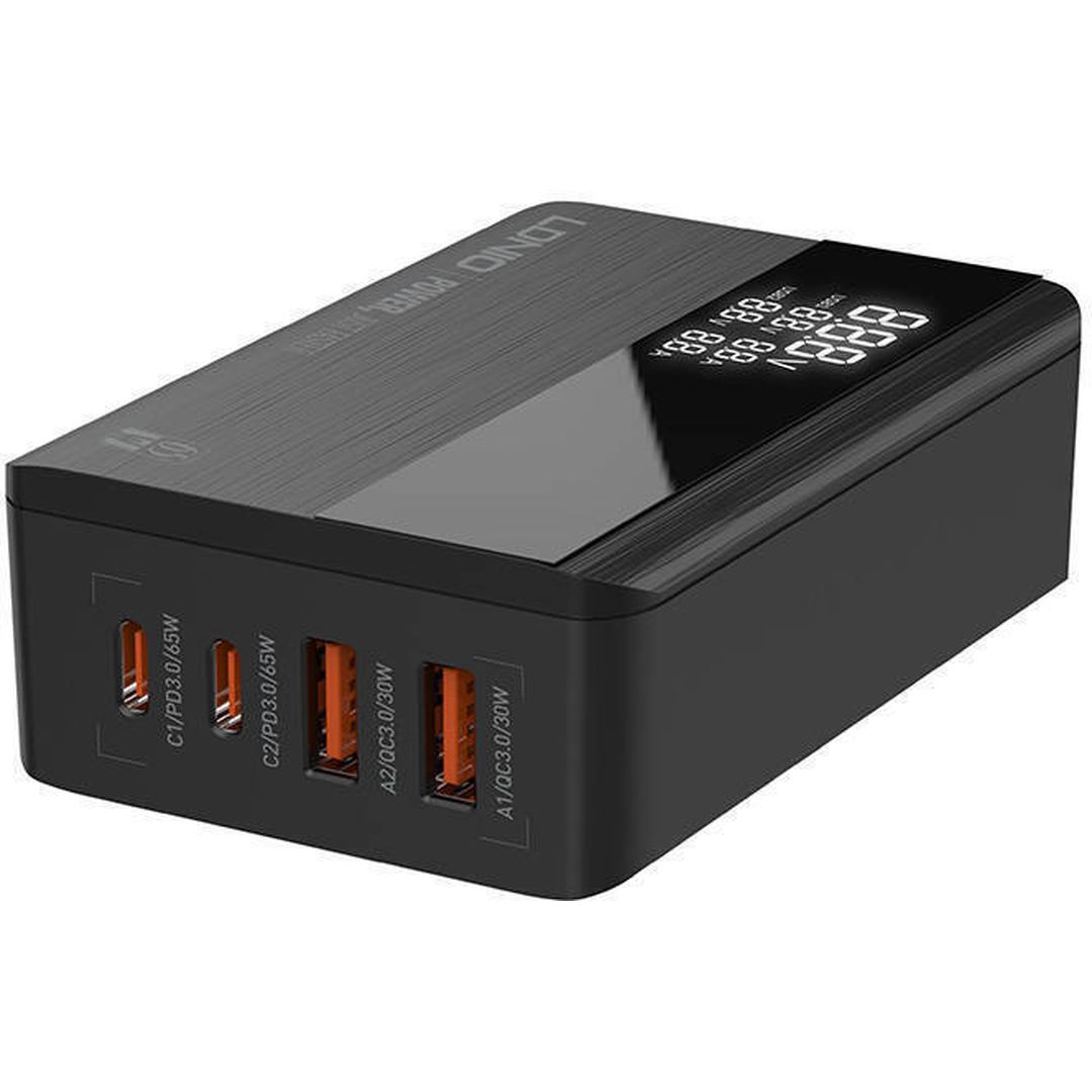 Ldnio Βάση Φόρτισης με 2 Θύρες USB-A και 2 Θύρες USB-C 65W Power Delivery σε Μαύρο χρώμα A4808Q