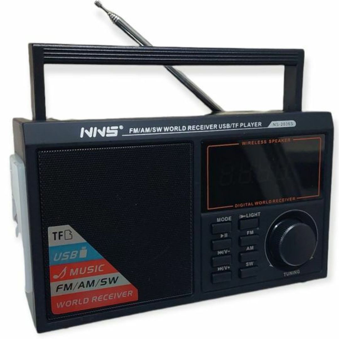 NS-2036S Φορητό Ραδιόφωνο Επαναφορτιζόμενο με Bluetooth και USB Μαύρο