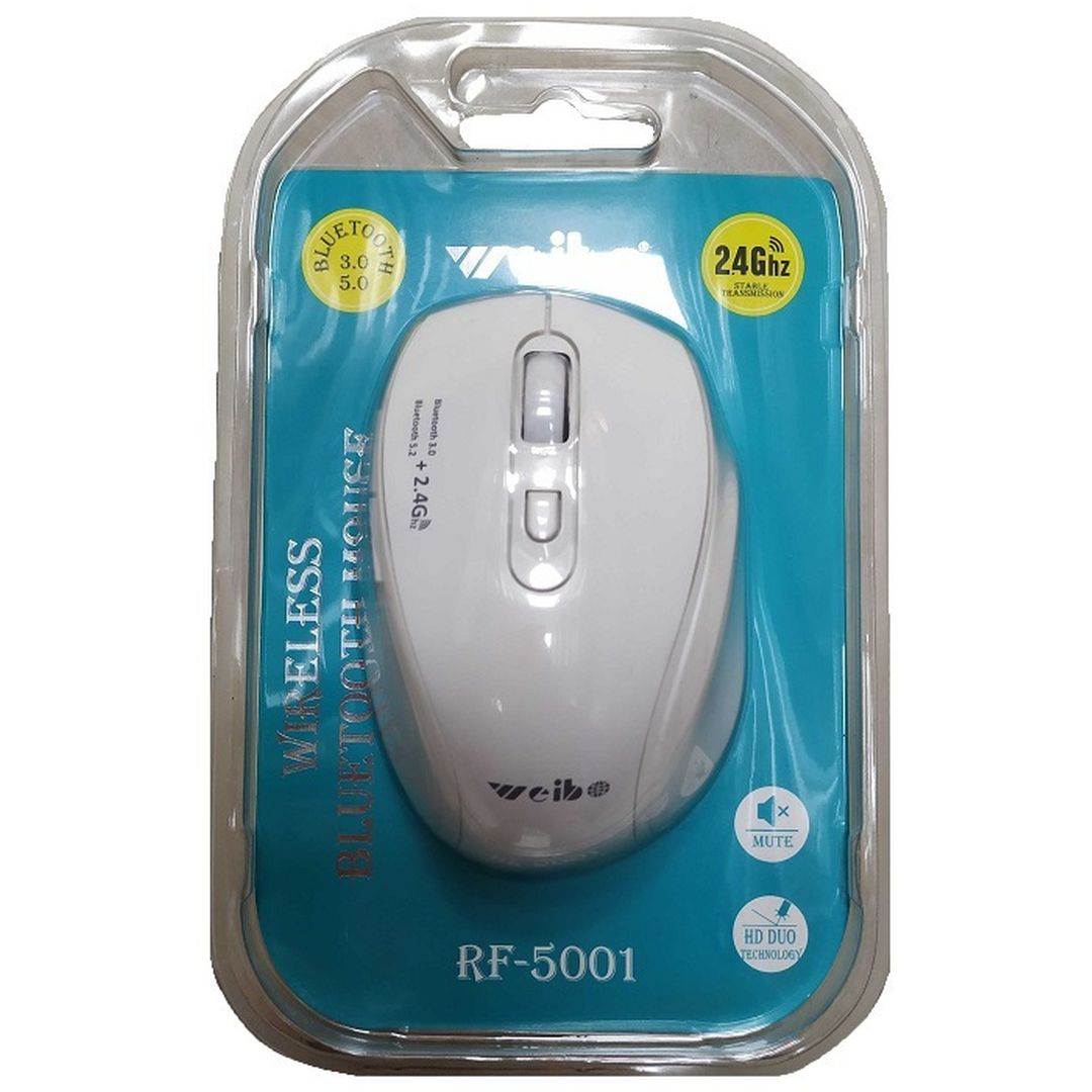 Weibo RF-5001 Ασύρματο Bluetooth Ποντίκι Λευκό