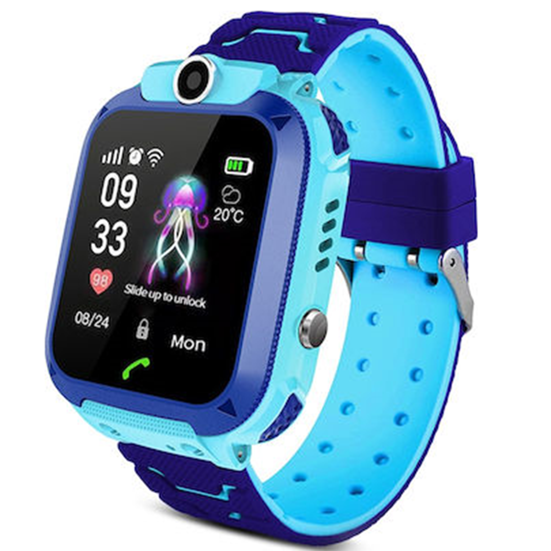 Παιδικό Smartwatch με GPS και καουτσούκ λουράκι Q12 γαλάζιο μπλε