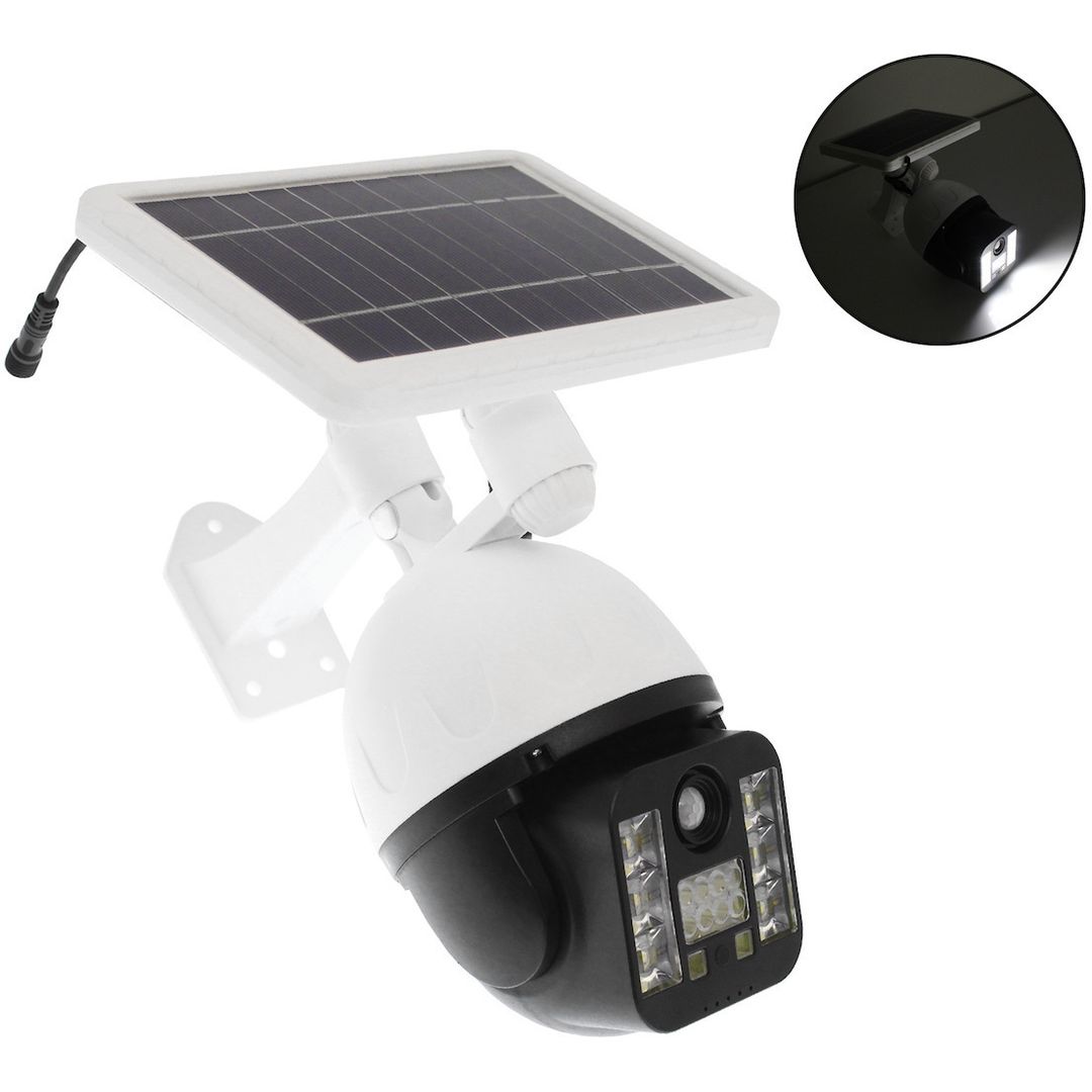 FOYU FO-TA126 Ηλιακό Φωτιστικό σε Σχήμα Κάμερας 6 SMD LED με Ανιχνευτή Κίνησης Λευκό
