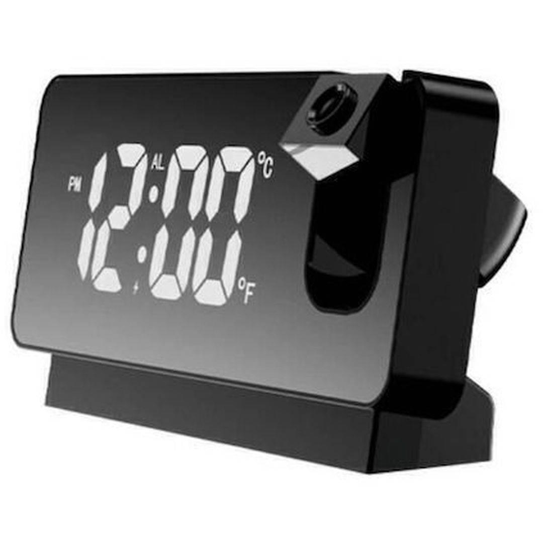 Επιτραπέζιο Ψηφιακό Ρολόι με Ξυπνητήρι Μαύρο S282A