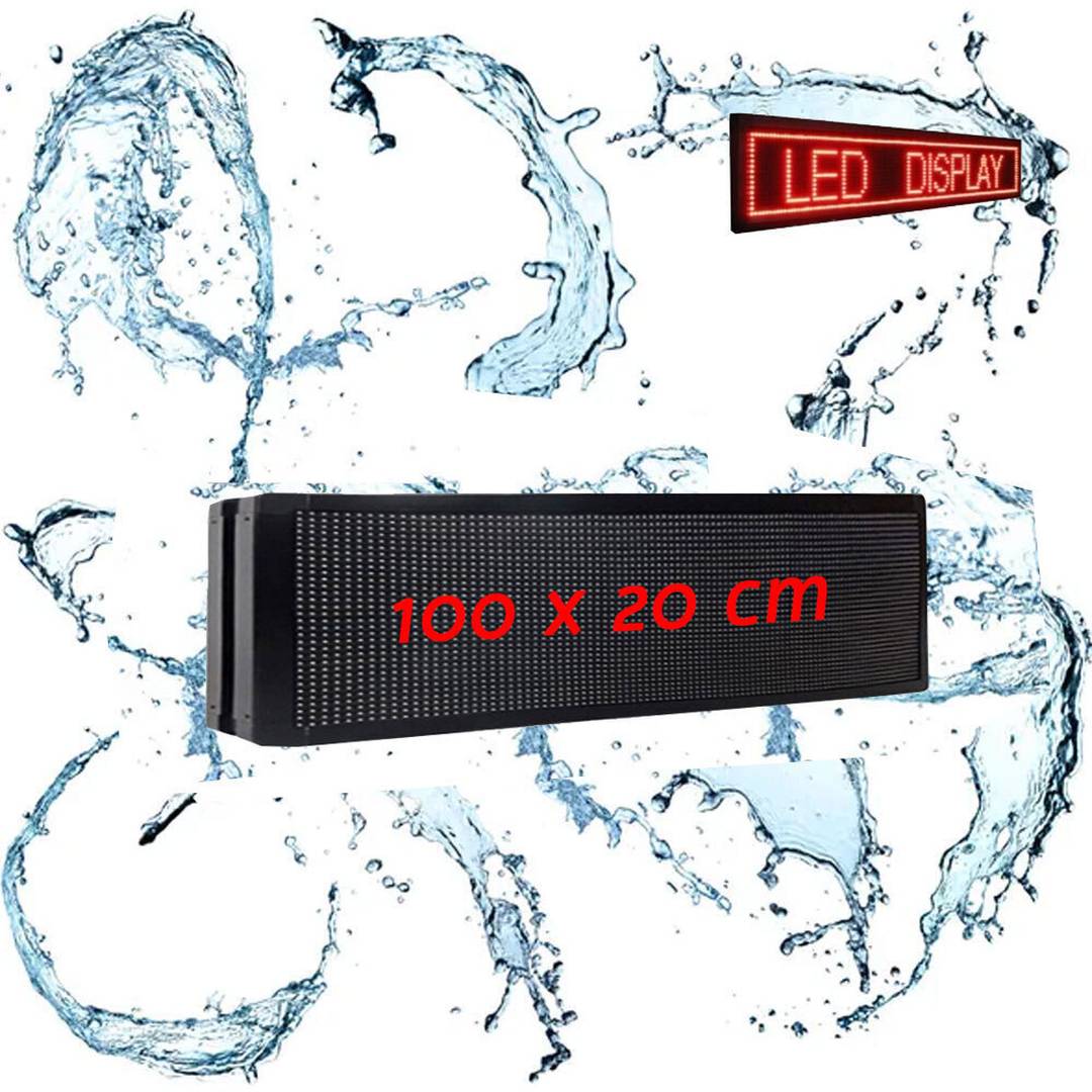 Πινακίδα Wifi Κυλιόμενη Πινακίδα LED Μονής Όψης Αδιάβροχη 100x20cm Κόκκινο 106409