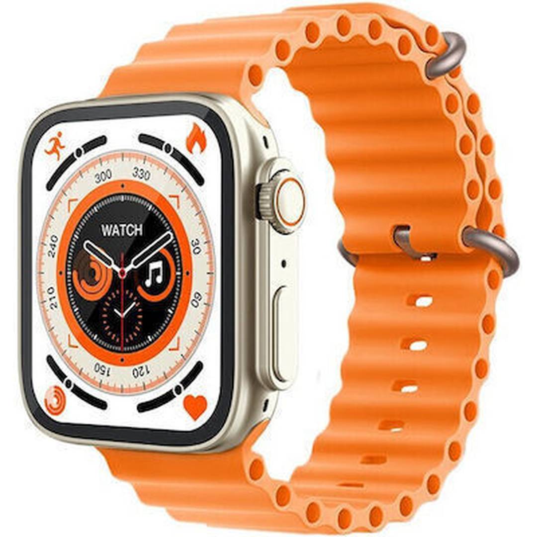 S9 Ultra Smartwatch με Παλμογράφο (Πορτοκαλί)