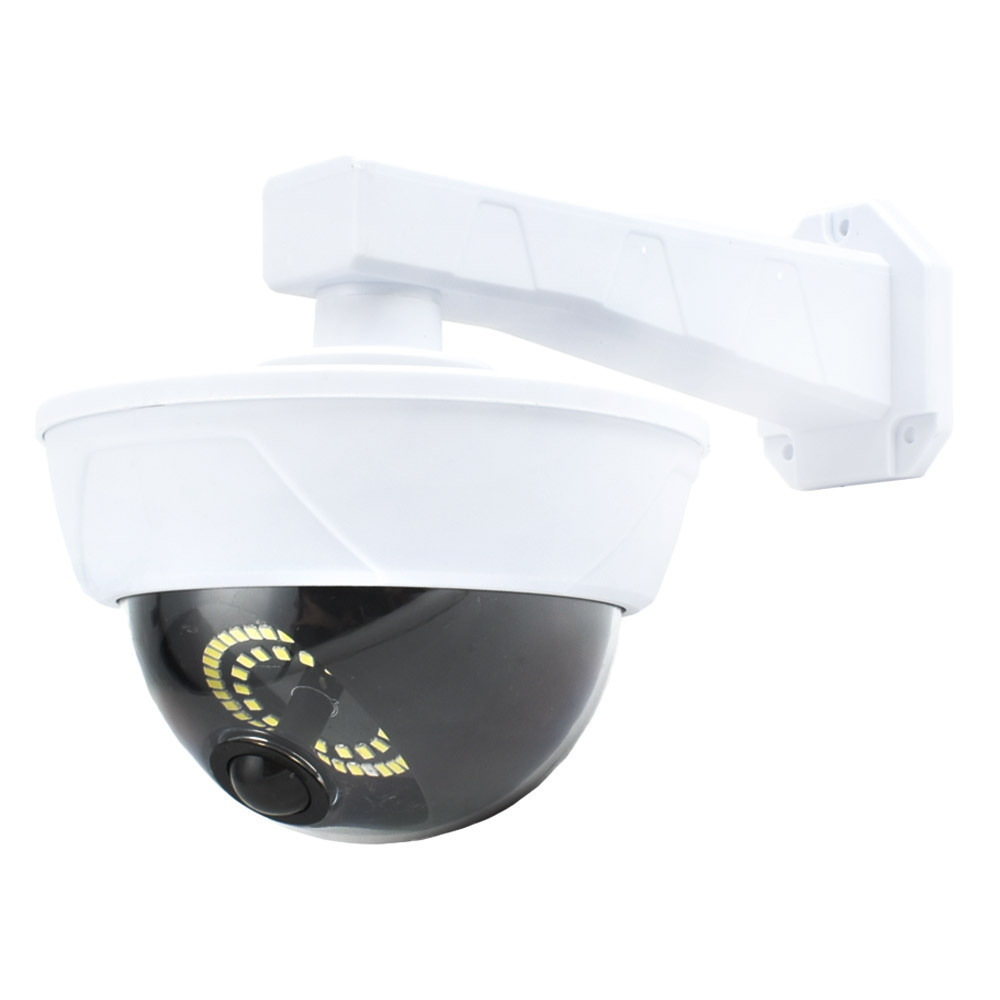 Ψεύτικη Κάμερα Παρακολούθησης Τύπου Dome Ηλιακή με LED Φωτισμό Λευκή QP2202