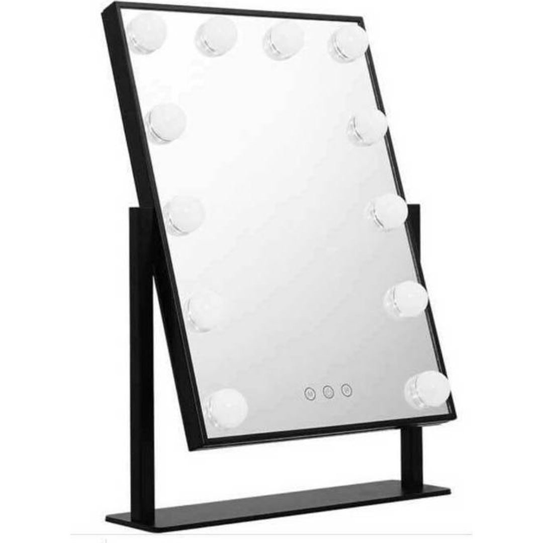 Καθρέπτης Μακιγιάζ Επιτραπέζιος με Φως 30x40cm Μαύρος