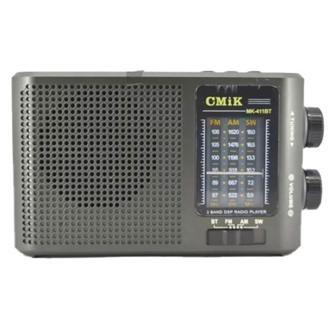 CmiK MK-011 Ραδιοφωνάκι Μπαταρίας με Bluetooth Ασημί