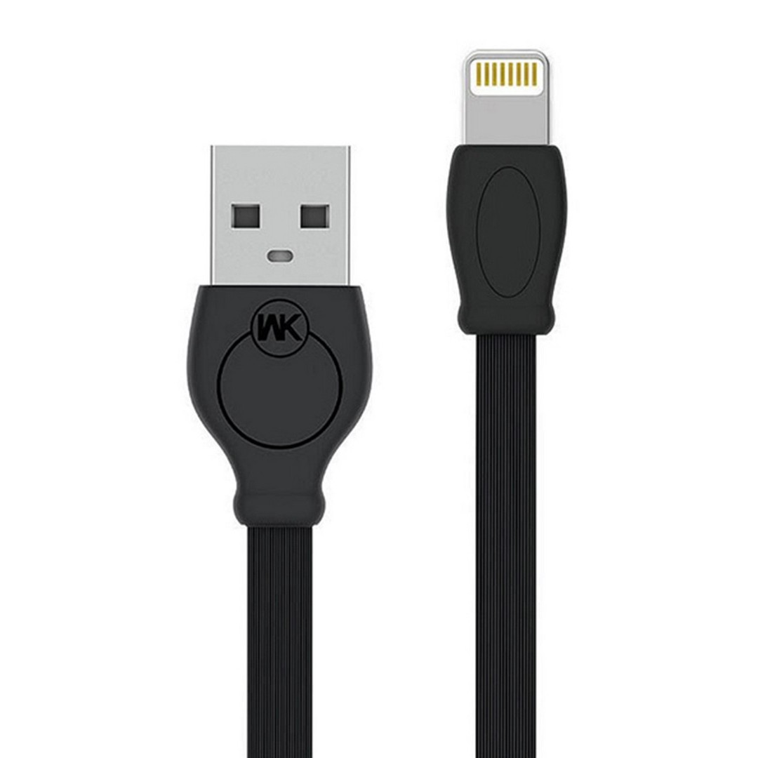 Καλώδιο USB to lighting flat μαύρο 2M WK WDC-023