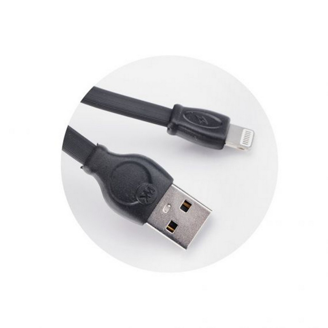 Καλώδιο USB to lighting flat μαύρο 2M WK WDC-023
