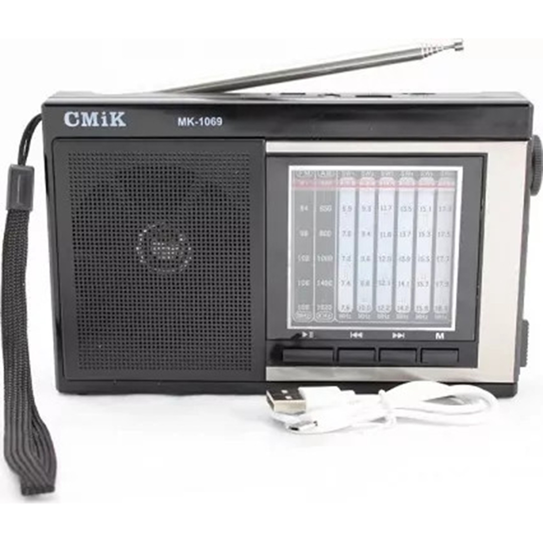Ραδιόφωνο φορητό επαναφορτιζόμενο με Bluetooth και USB CMiK MK-1069 μαύρο