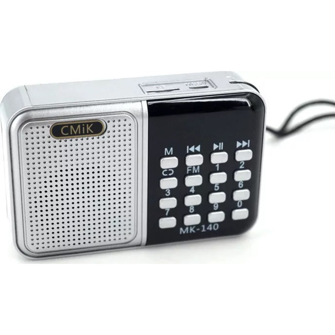 Φορητό ραδιόφωνο επαναφορτιζόμενο με USB ασημί CMiK MK-140