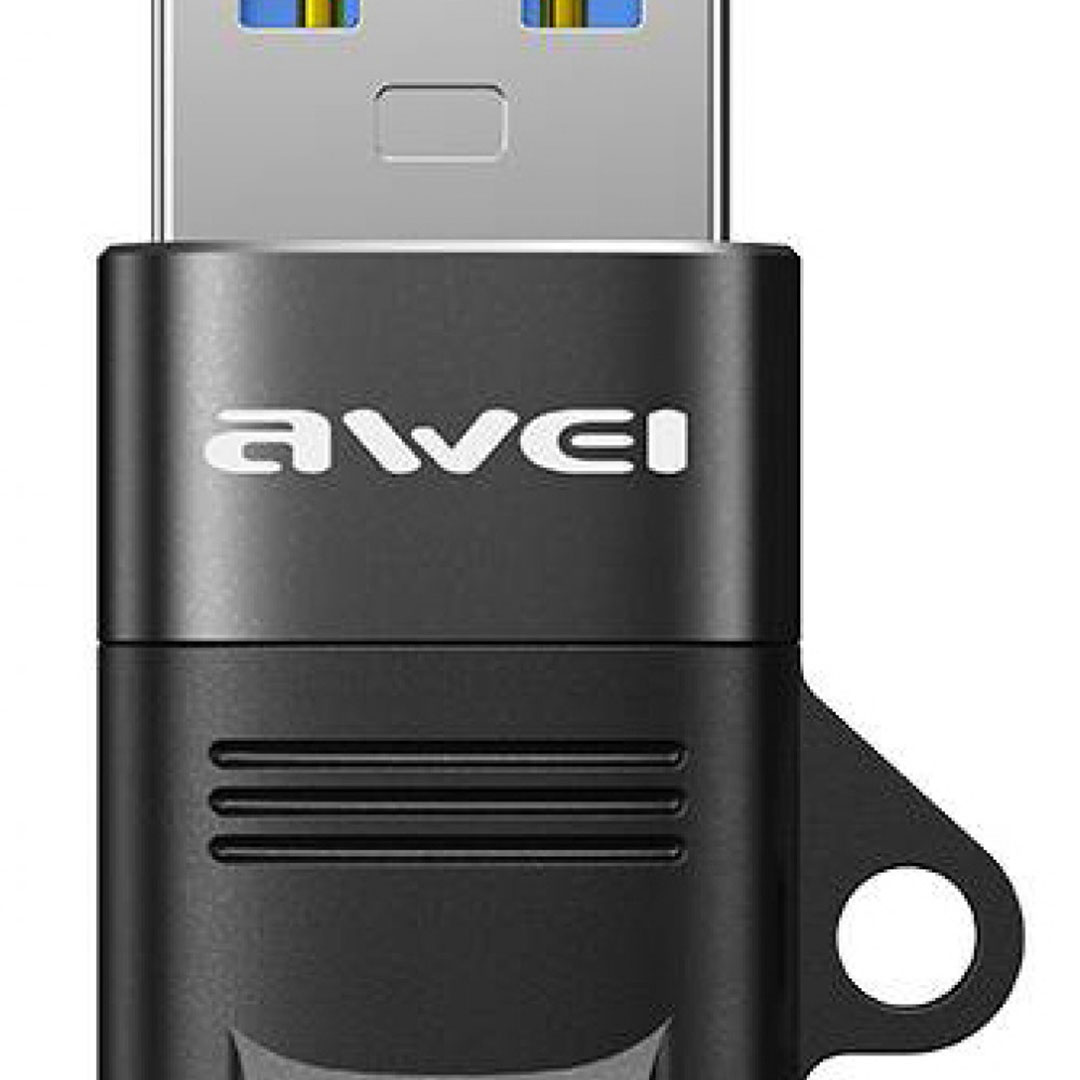 Αντάπτορας USB 3.0 σε USB Type-C CL-13R Awei AW-CL-13R σε μαύρο χρώμα