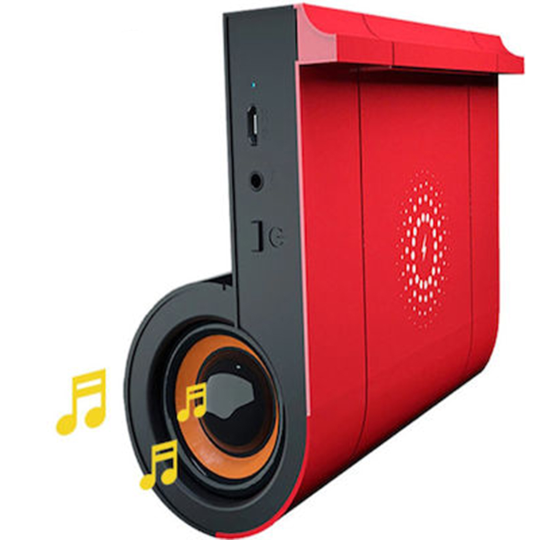 Ασύρματος φορτιστής με ταυτόχρονη αναπαραγωγή μουσικής Qi JX-01 σε κόκκινο χρώμα