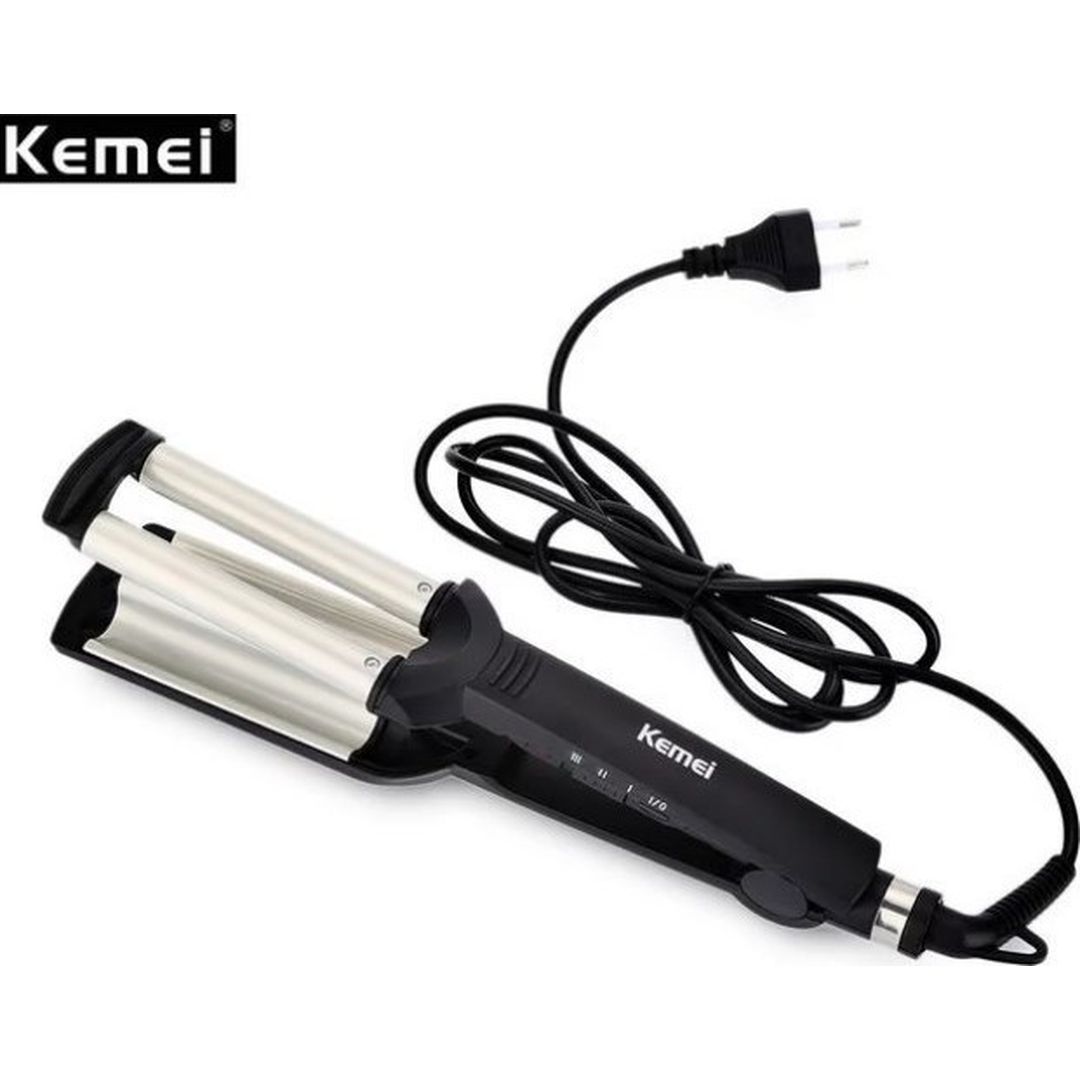 Τριπλό ηλεκτρικό ψαλίδι μαλλιών για κυματιστά μαλλιά Kemei KM2022