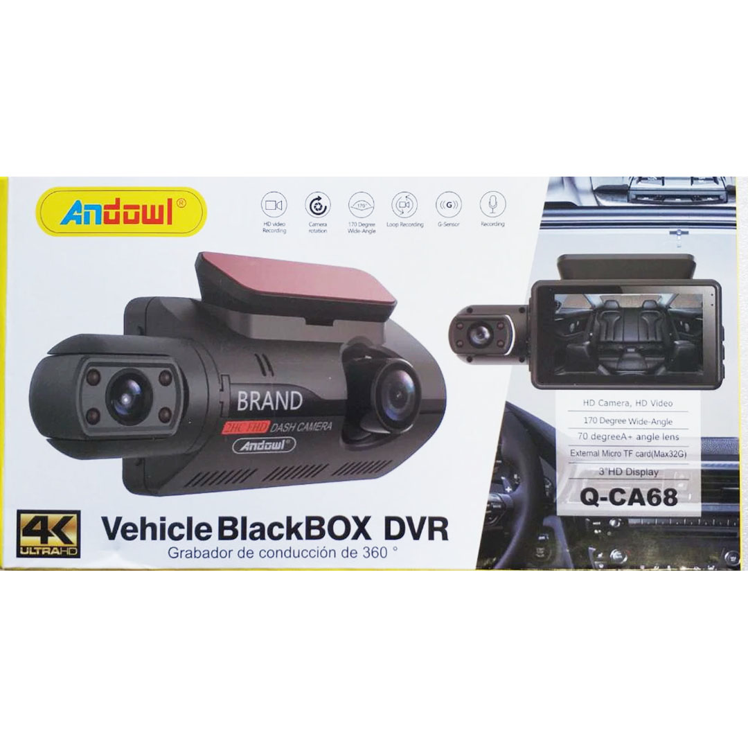 Κάμερα DVR αυτοκινήτου Andowl Q-CA68 4K με οθόνη για παρμπρίζ με αυτοκόλλητο
