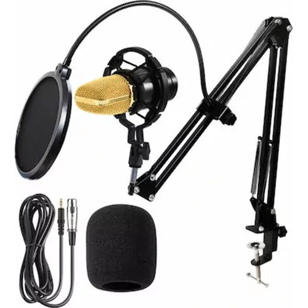 Επαγγελματικό πυκνωτικό μικρόφωνο studio BM-800 με pop filter και βάση βραχίονα