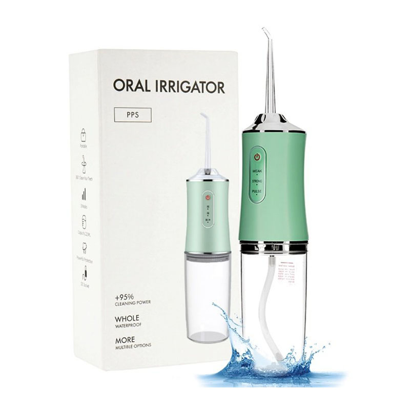 Φορητή συσκευή καθαρισμού δοντιών με πίεση νερού, αδιάβροχη με 4 κεφαλές, επαναφορτιζόμενη - oral irrigator PPS pulse